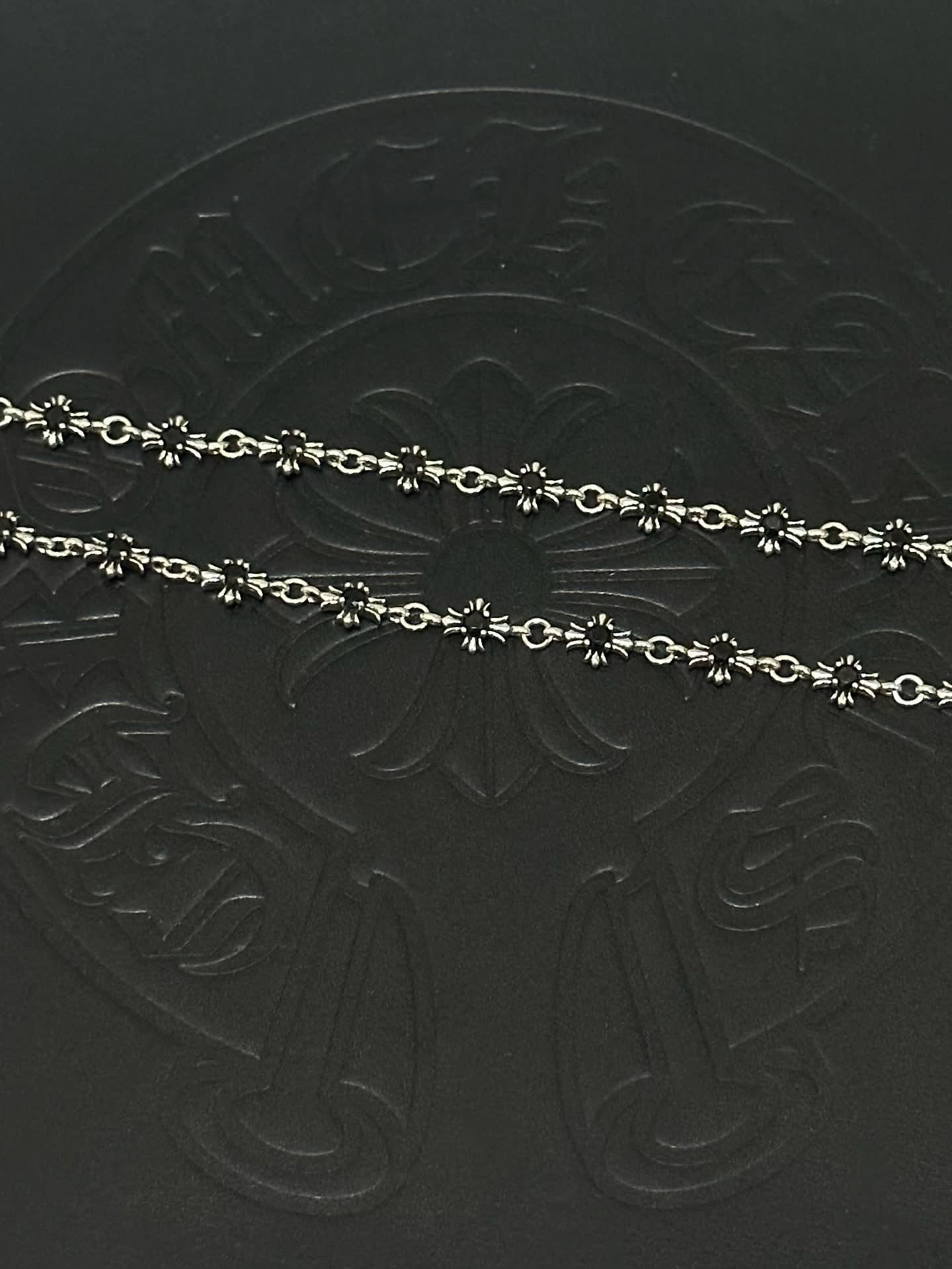 Chrome Hearts Silver Celtic Cross Necklace with Heart Charm